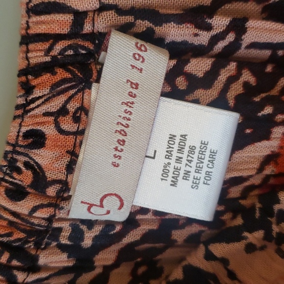 Dressbarn boho maxi crinkle skirt pinks and oranges - Picture 3 of 6